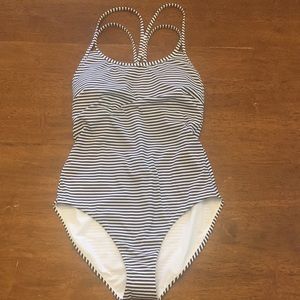 NWOT Athleta Striped One Piece Swimsuit, medium tall